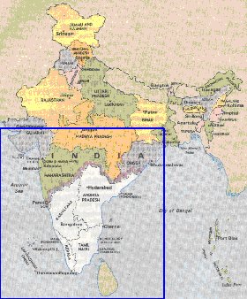 Administrativa mapa de India em ingles