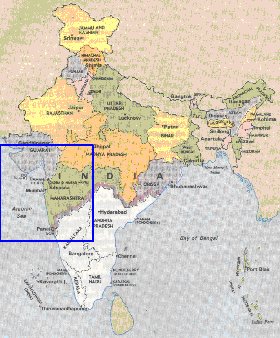 Administrativa mapa de India em ingles