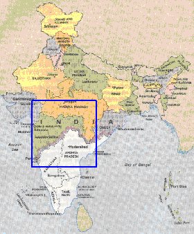 Administrativa mapa de India em ingles