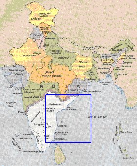 Administrativa mapa de India em ingles