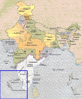 Administrativa mapa de India em ingles