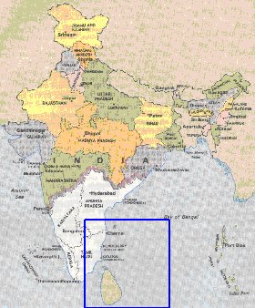 Administrativa mapa de India em ingles