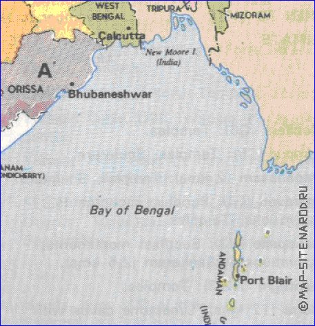 Administrativa mapa de India em ingles