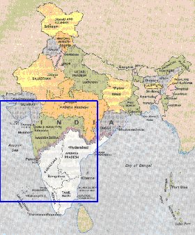 Administrativa mapa de India em ingles