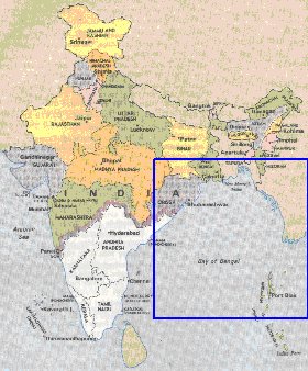 Administrativa mapa de India em ingles