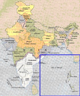 Administrativa mapa de India em ingles