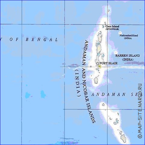 mapa de India em ingles