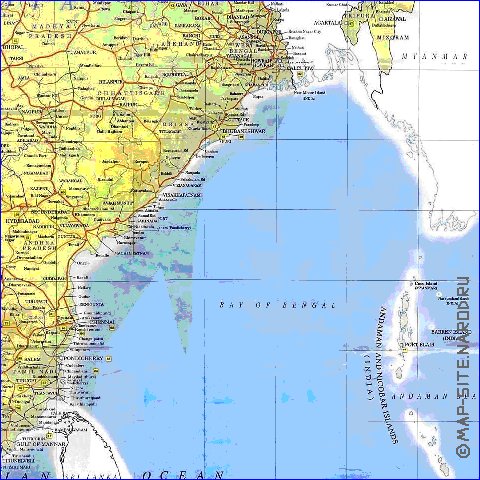 mapa de India em ingles