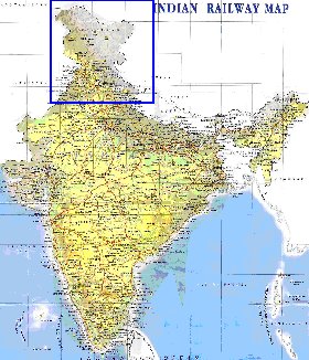 mapa de India em ingles