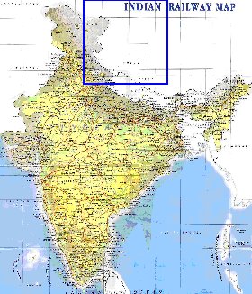 mapa de India em ingles