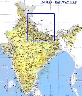 mapa de India em ingles