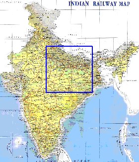 mapa de India em ingles