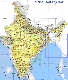 mapa de India em ingles