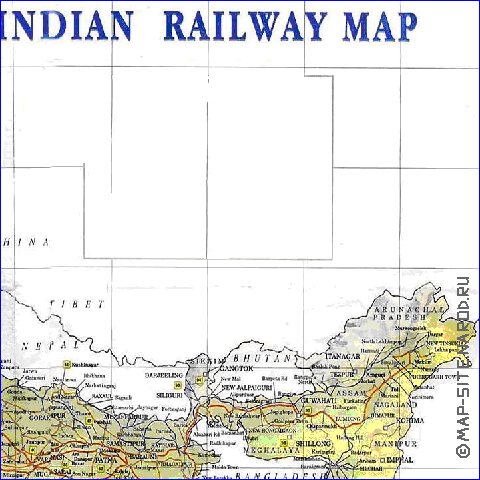 mapa de India em ingles