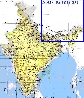 mapa de India em ingles