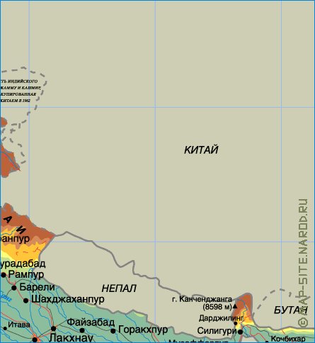 Fisica mapa de India