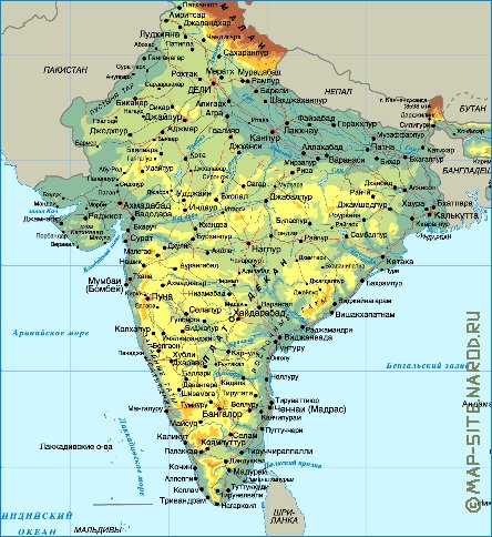 Fisica mapa de India