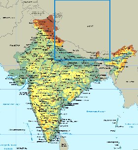 Fisica mapa de India