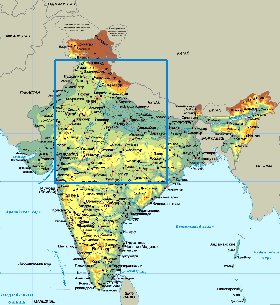 Fisica mapa de India