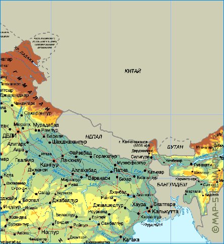 Fisica mapa de India