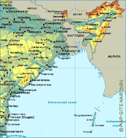 Fisica mapa de India