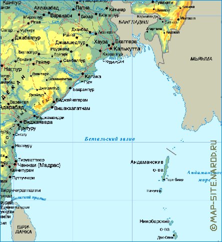 Fisica mapa de India