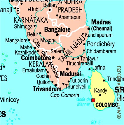 mapa de India em frances