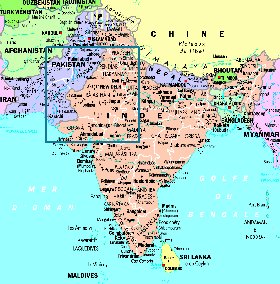 mapa de India em frances