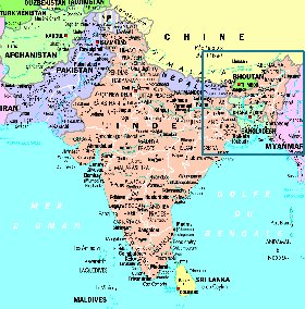 mapa de India em frances