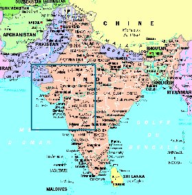 mapa de India em frances