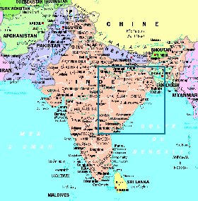 mapa de India em frances