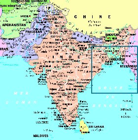 mapa de India em frances