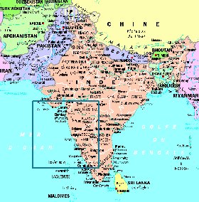 mapa de India em frances