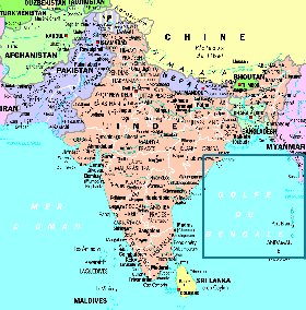 mapa de India em frances