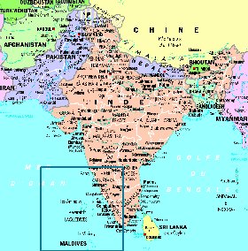 mapa de India em frances