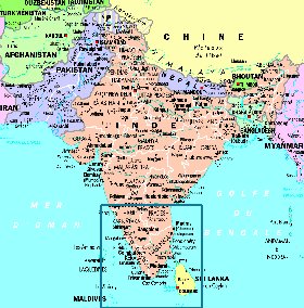 mapa de India em frances