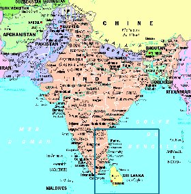 mapa de India em frances