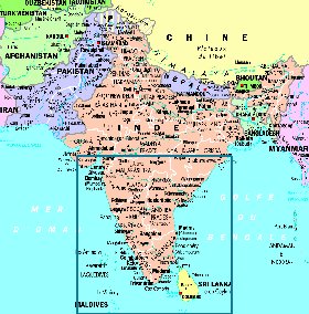 mapa de India em frances