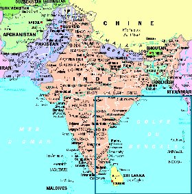 mapa de India em frances