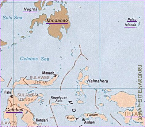 Administrativa mapa de Indonesia em ingles