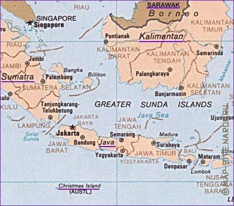 Administratives carte de Indonesie en anglais