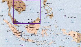 Administrativa mapa de Indonesia em ingles