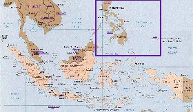 Administrativa mapa de Indonesia em ingles