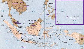 Administrativa mapa de Indonesia em ingles