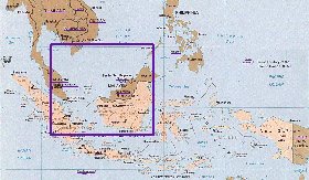 Administrativa mapa de Indonesia em ingles