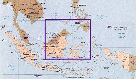 Administrativa mapa de Indonesia em ingles