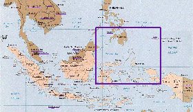 Administrativa mapa de Indonesia em ingles