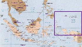 Administrativa mapa de Indonesia em ingles