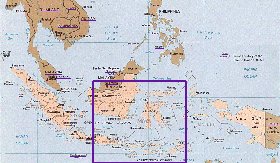 Administrativa mapa de Indonesia em ingles