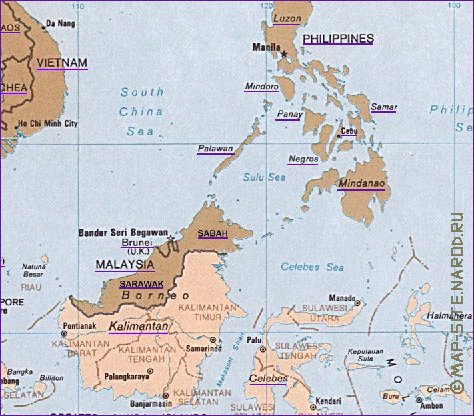 Administrativa mapa de Indonesia em ingles